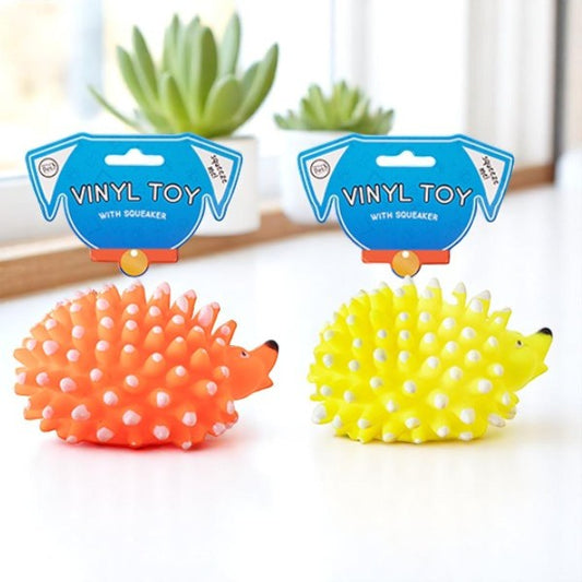 SQUEAKY VINYL HEDGEHOG DOG TOY