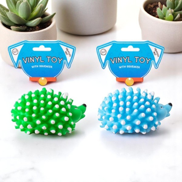 SQUEAKY VINYL HEDGEHOG DOG TOY